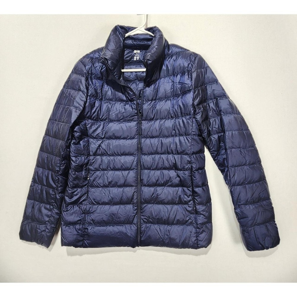UNIQLO Women's XL Navy Blue Ultra Light Down Puffer Jacket Full Zip Packable